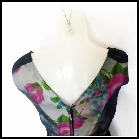 Vintage Formal Iconic 50s Dress Fit & Flare Evening Party Cocktail - Picture 6 of 14